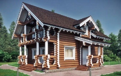 Красивый дом из оцилиндровки.