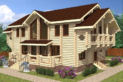 Большой дом из оцилиндровки.