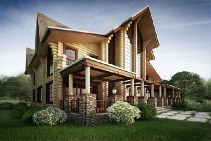 Современный деревянный дом.