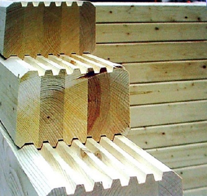 Так выглядит клееный брус в профиль.