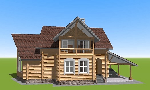 проект дома N16 оцилиндрованное бревно