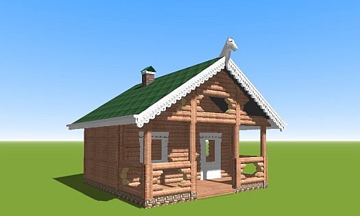 проект дома N8 бревно в лапу 250