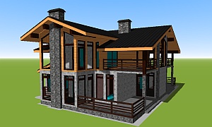 kombinirovannii-dom-v-stile-shale-iz-kamnya-i-dereva