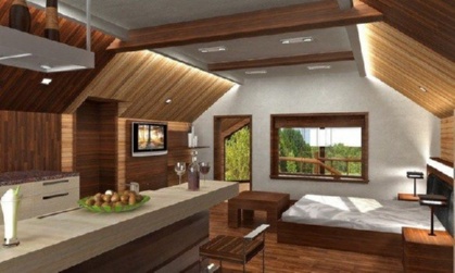 Цветовое освещение мансарды.