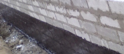 Вертикальная гидроизоляция.