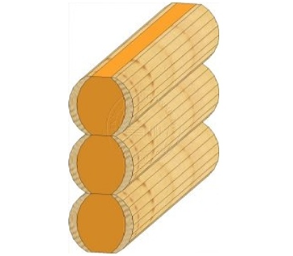 Пример стены из утепленного бруса.