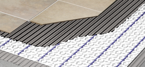 установка теплого пола с терморегулятором.