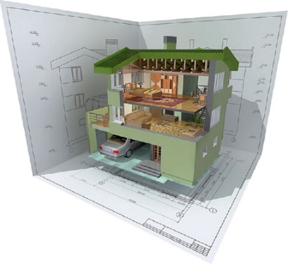 Несущие стены здания.